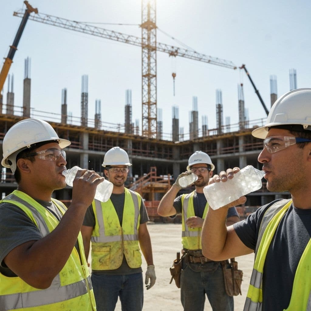 Construction site ice delivery in Birmingham